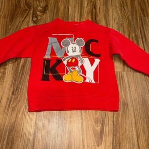 Vintage 90s Disney Mickey Mouse Boys 5/6 Sweatshirt Crewneck Red USA Made Rare